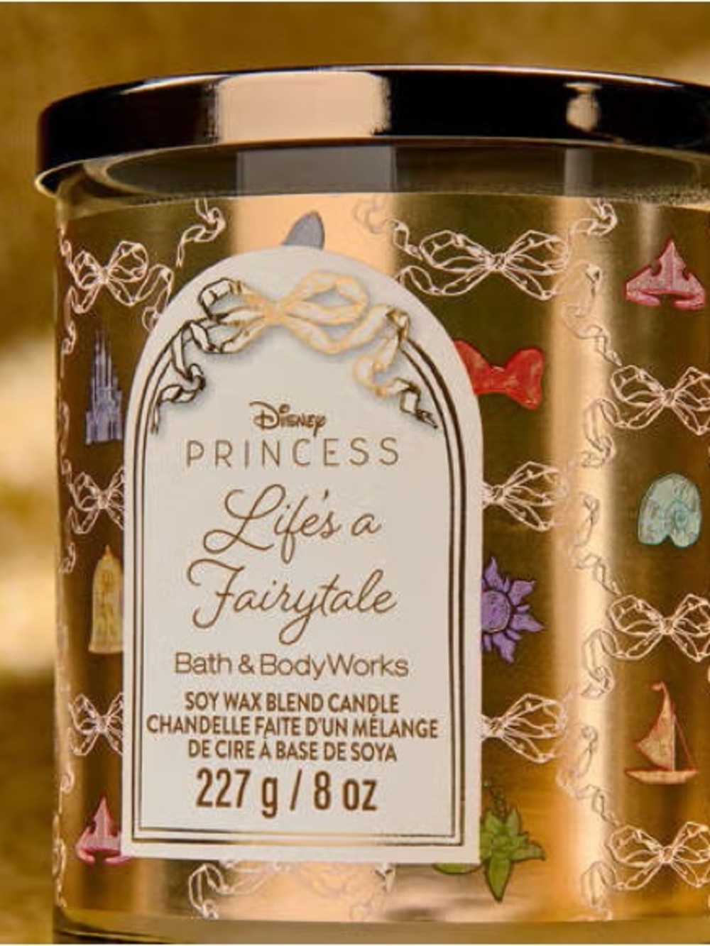 Bath & Body Works Disney Princess "Life's a Fairytale" Soy Candle - Gold